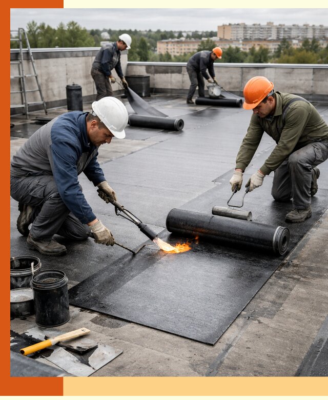 Профессиональная гидроизоляция плоской кровли в Ростове-на-Дону